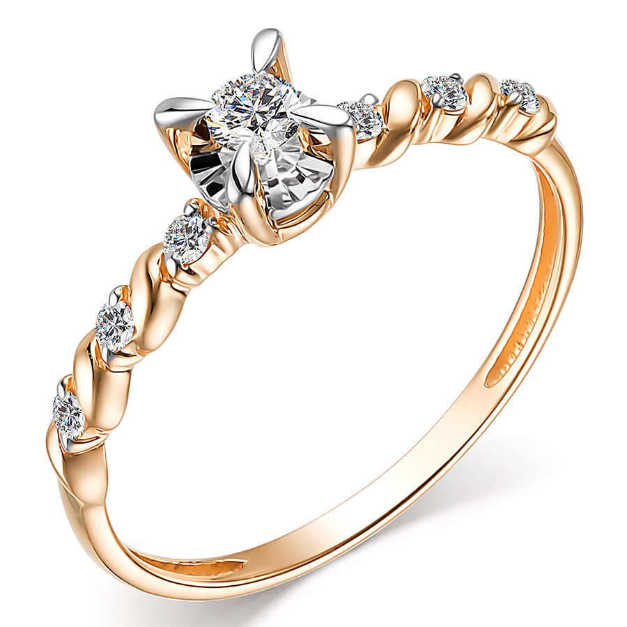 Кольцо, золото, бриллиант, 15224-100